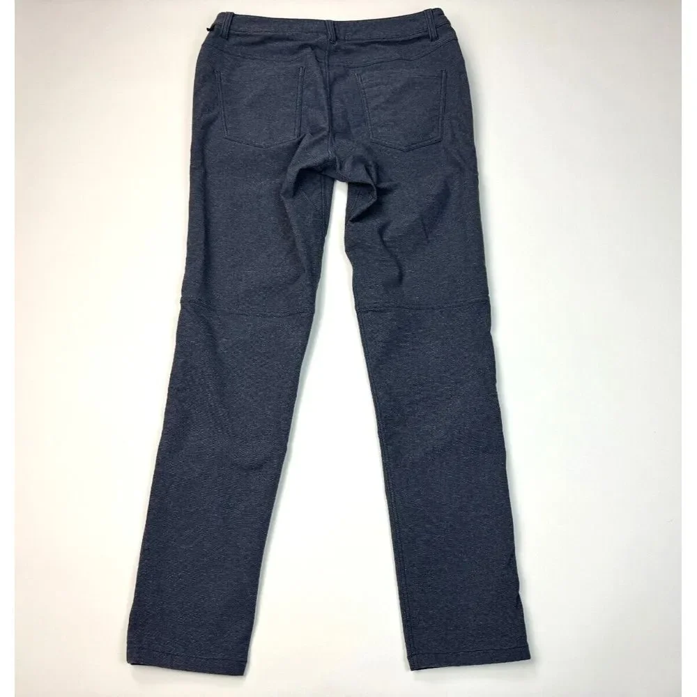 Lululemon ABC Pant Slim Tech Canvas Mens 33 EUC‎ Pockets Stretch Flat Front Blue